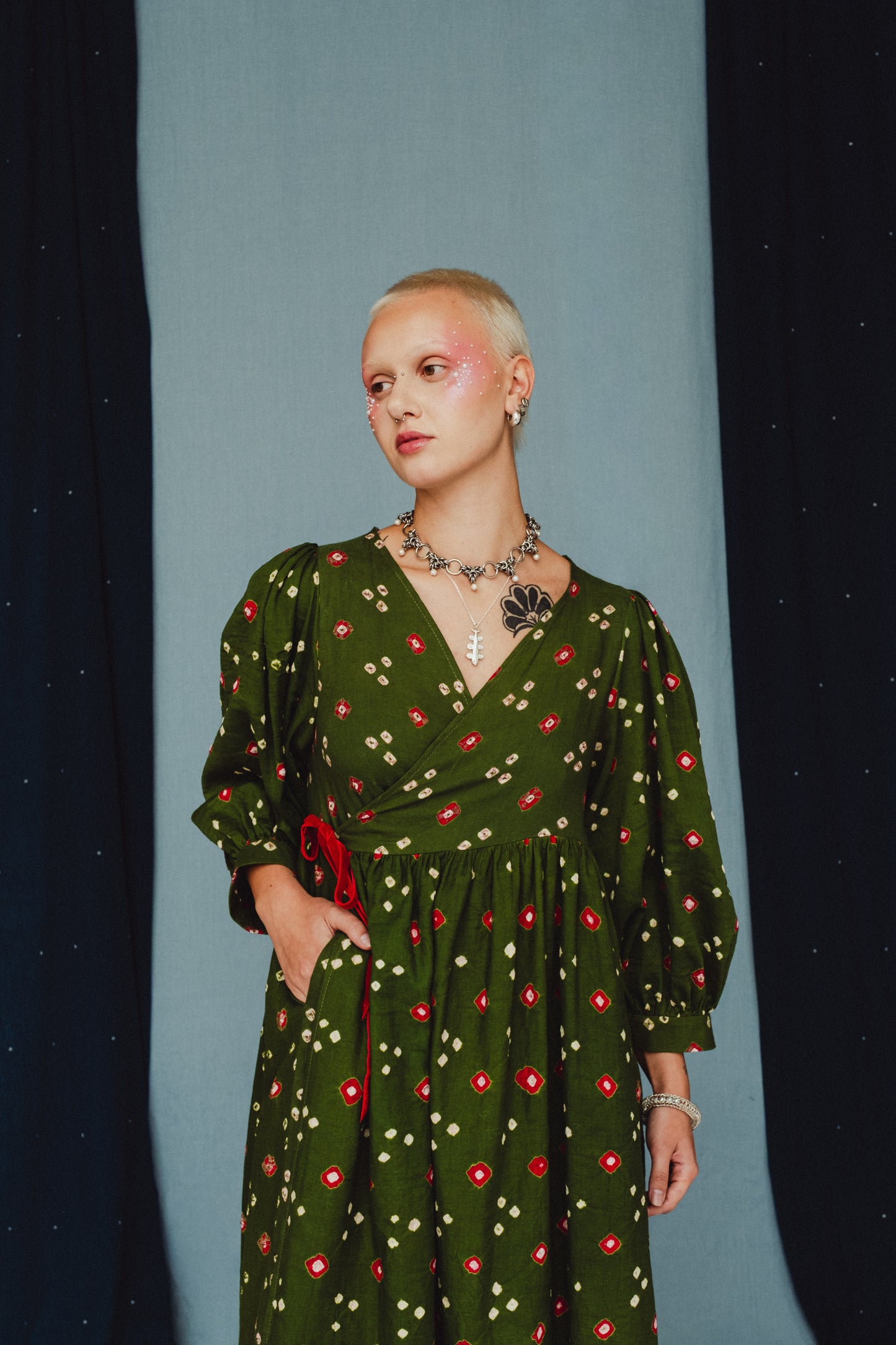 Cloud 9 Dress Dappled Duckweed
