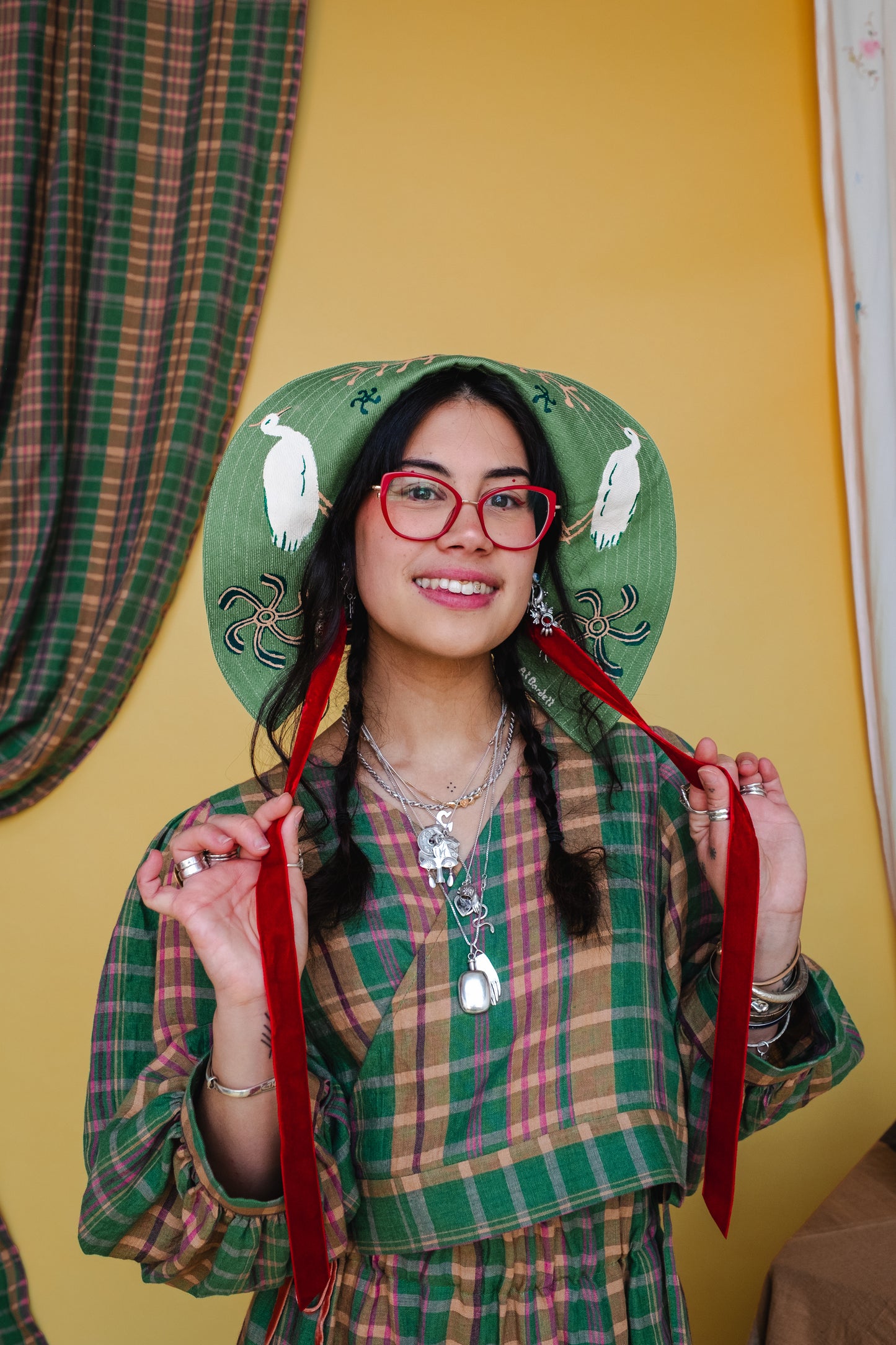 Tapuh x Amber Bardell x Cat O'Brien Sun Bonnet - Birdie Whirl