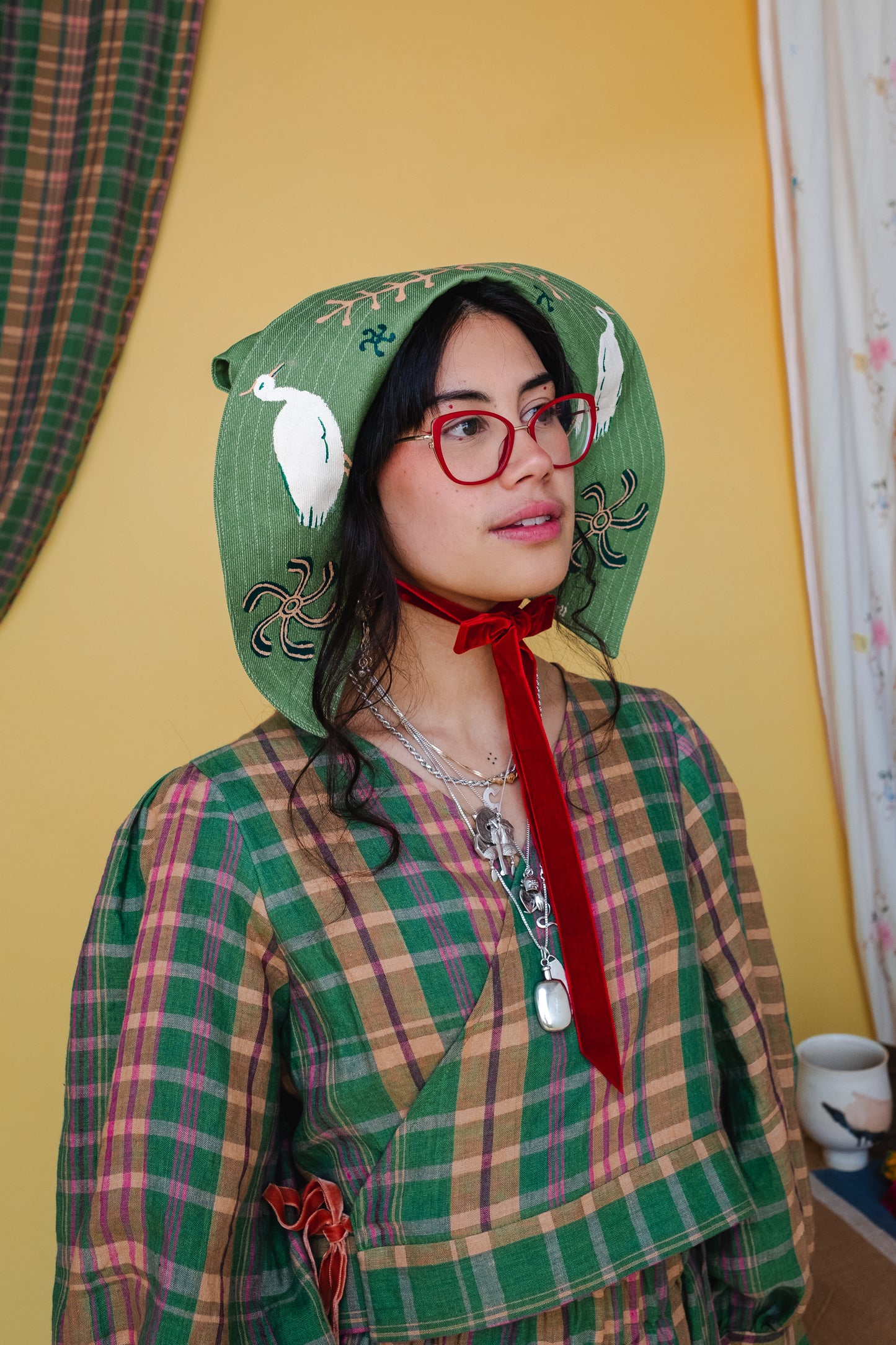 Tapuh x Amber Bardell x Cat O'Brien Sun Bonnet - Birdie Whirl