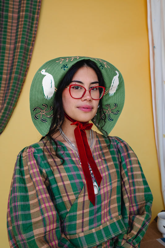 Tapuh x Amber Bardell x Cat O'Brien Sun Bonnet - Birdie Whirl