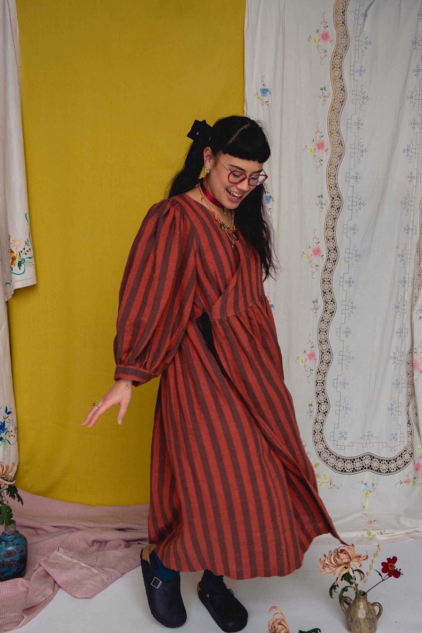 Cloud 9 Dress Cacao Stripe