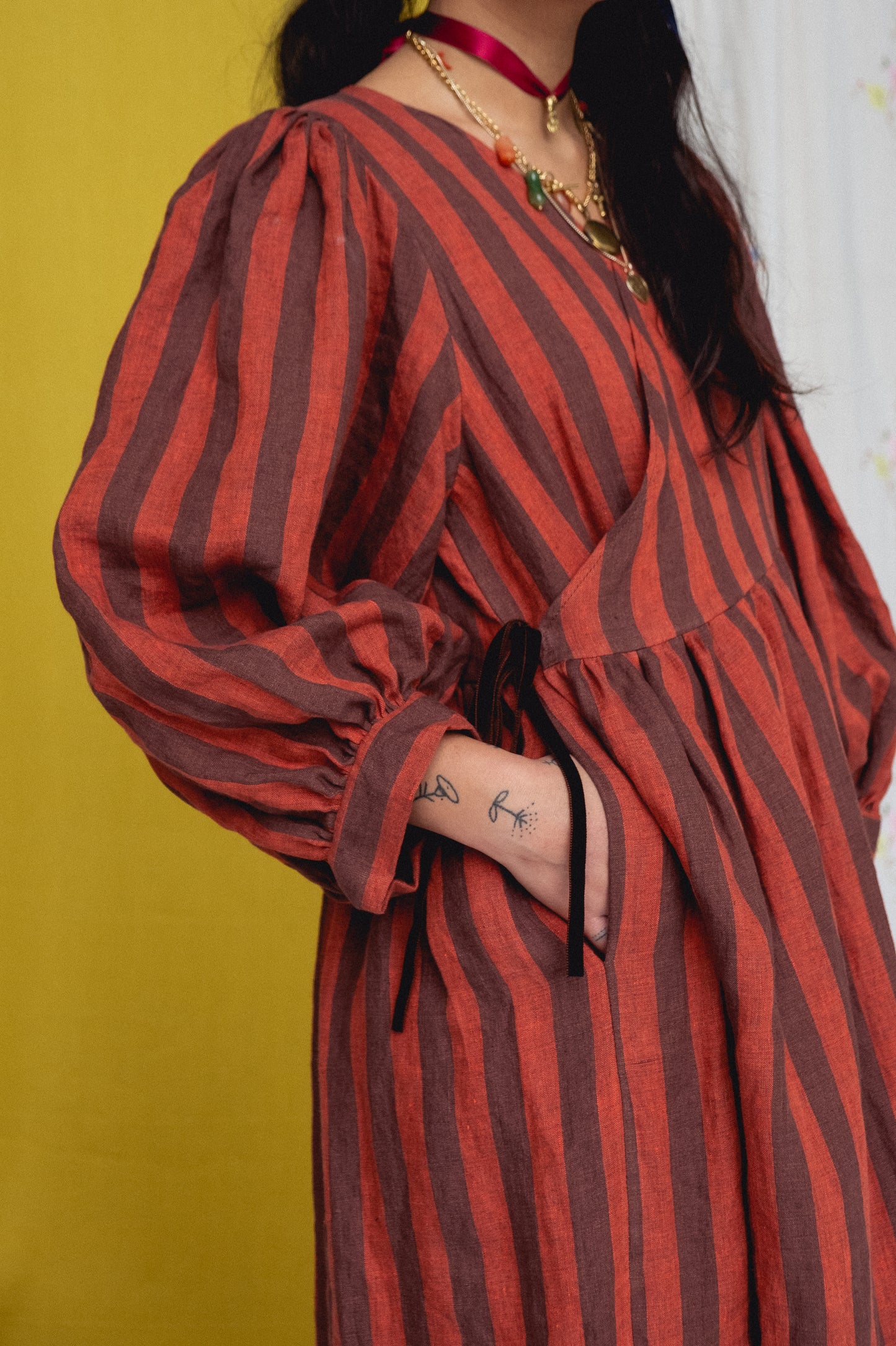 Cloud 9 Dress Cacao Stripe