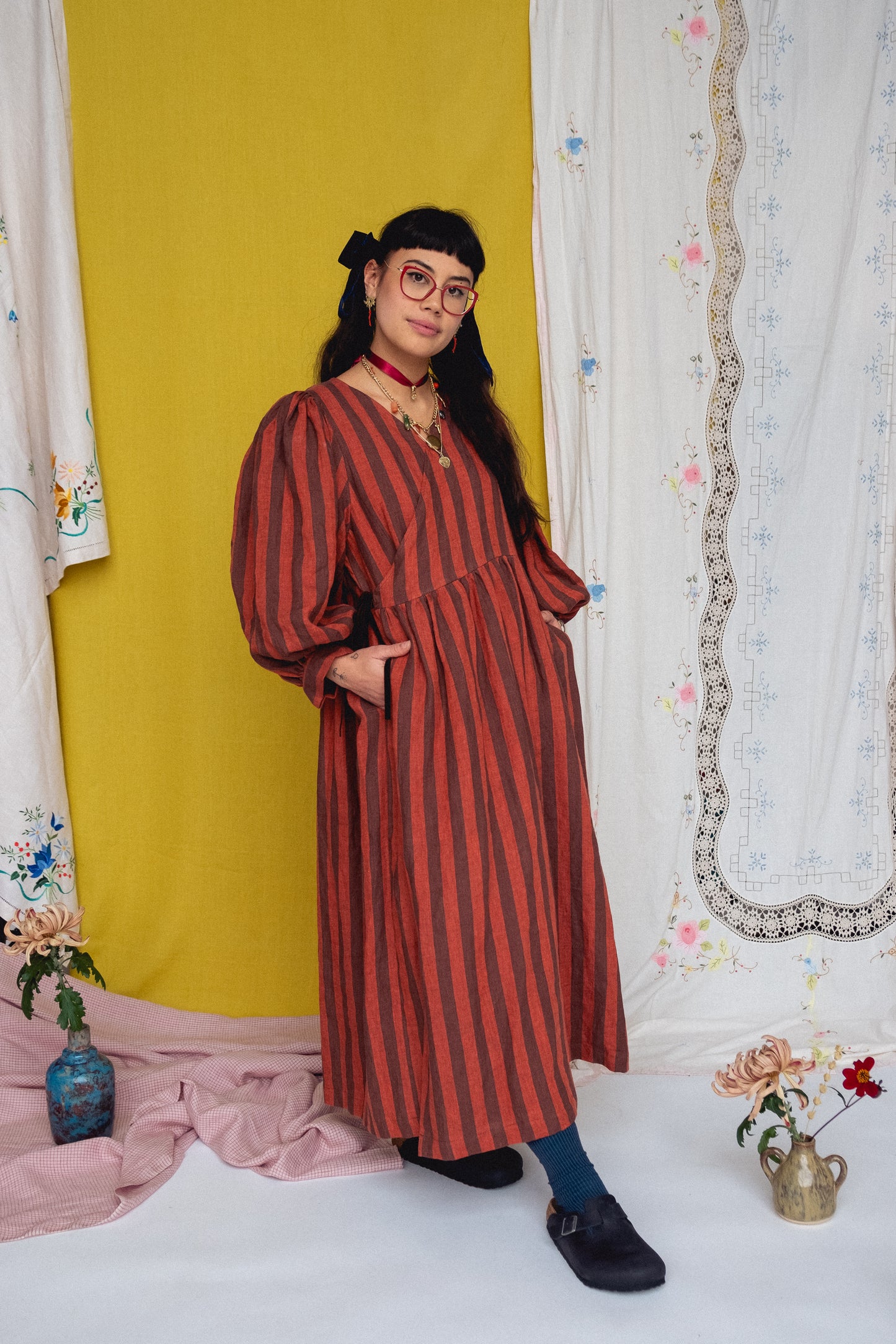 Cloud 9 Dress Cacao Stripe