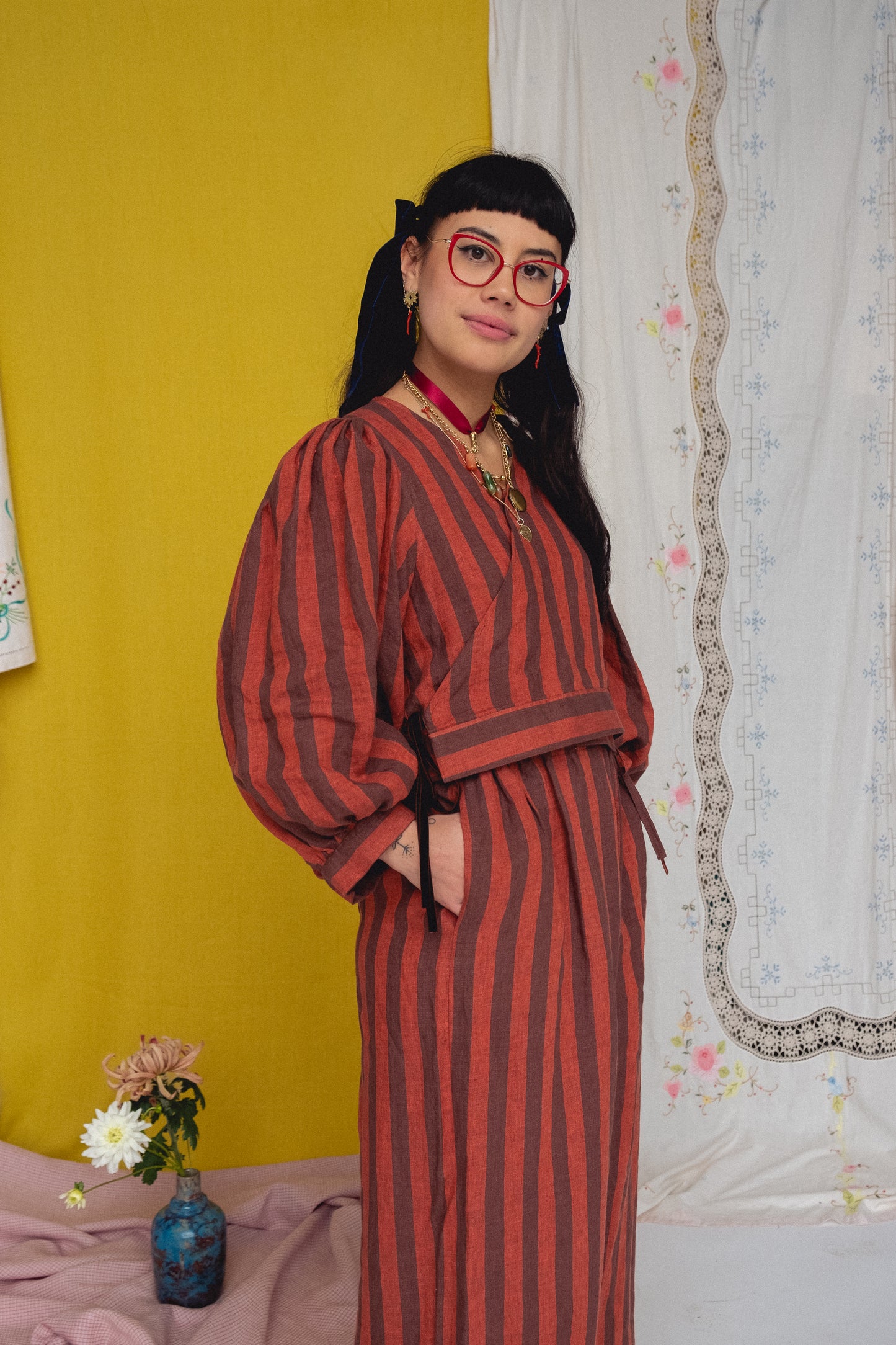 Rebecca Trousers Cacao Stripe