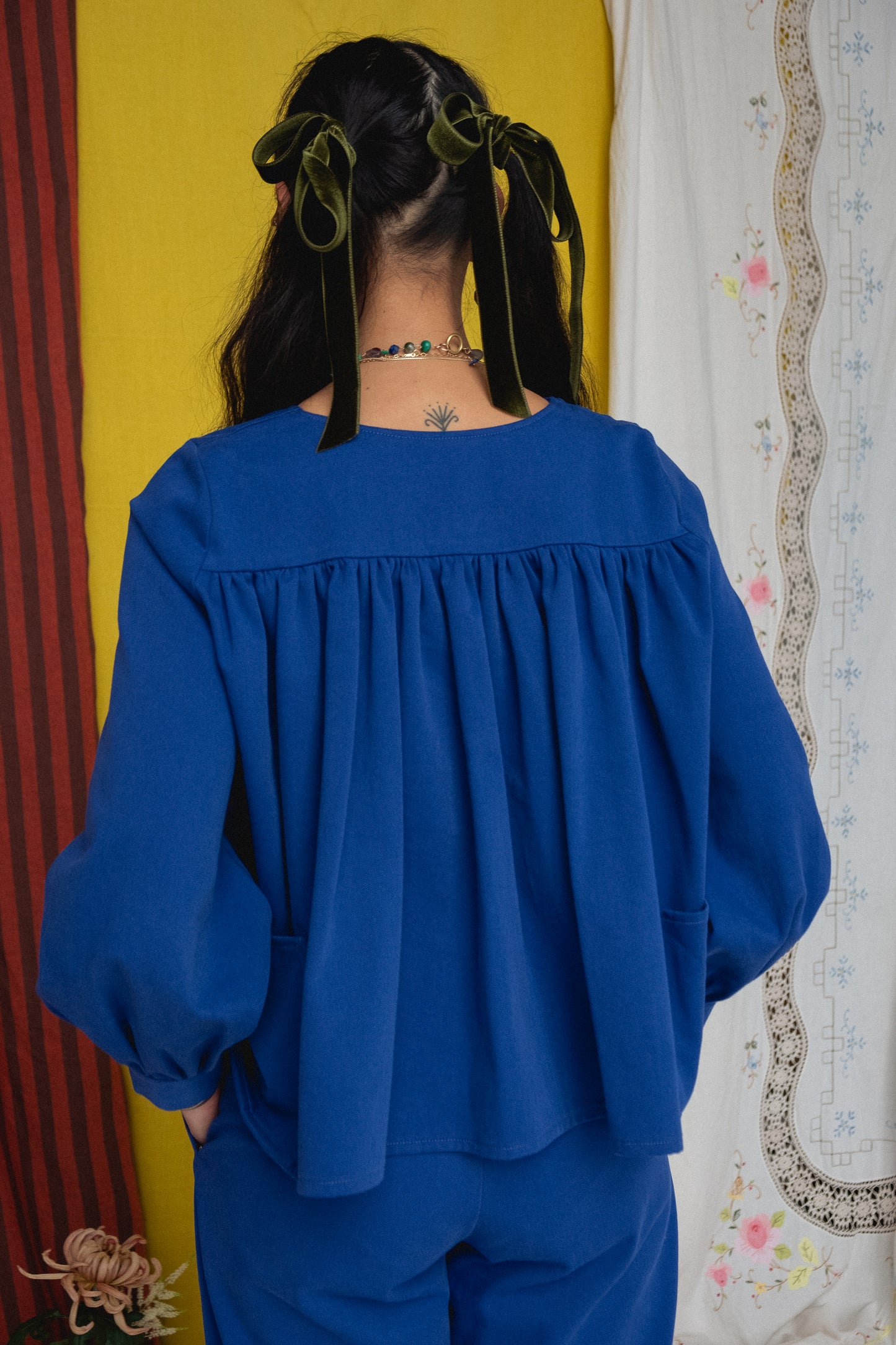 Paloma Smock Top Cornflower