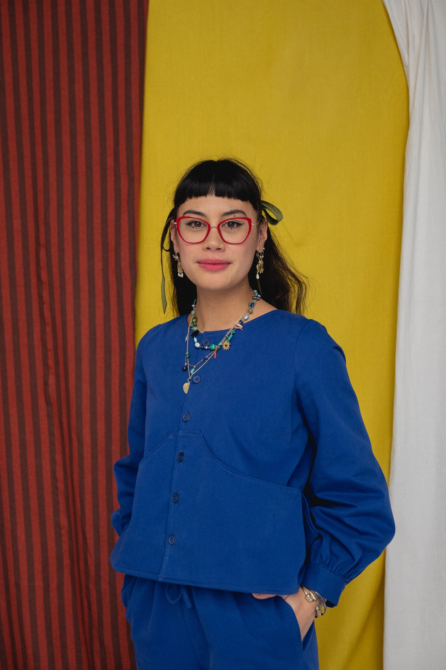 Paloma Smock Top Cornflower
