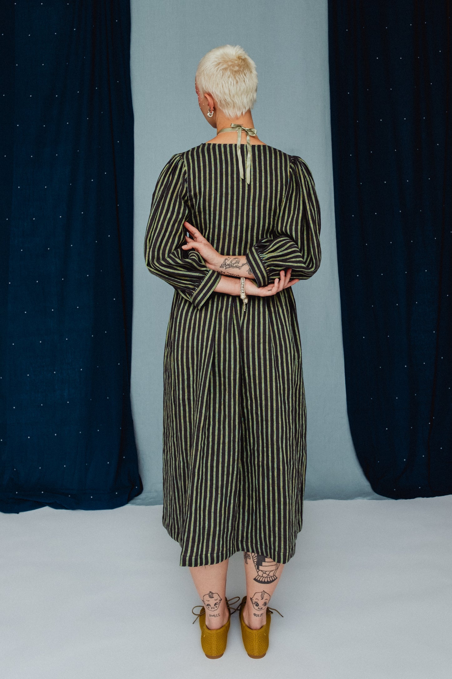 Cloud 9 Dress Water Mint Stripe
