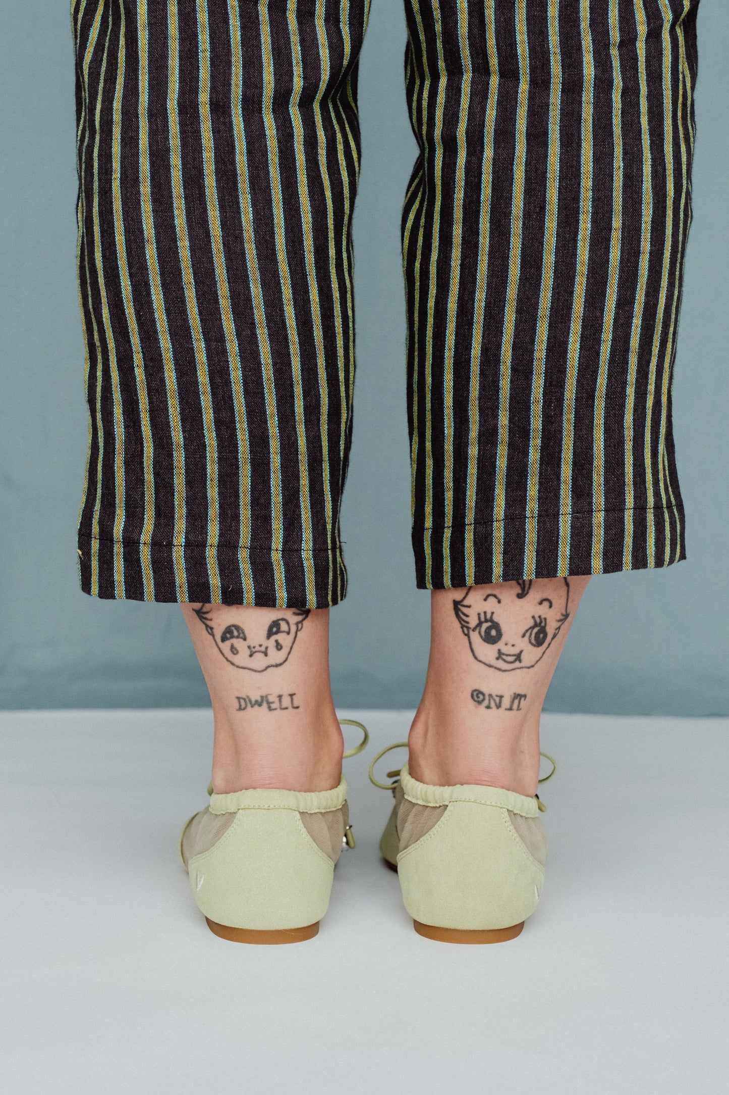 Roberta Slacks Water Mint Stripe