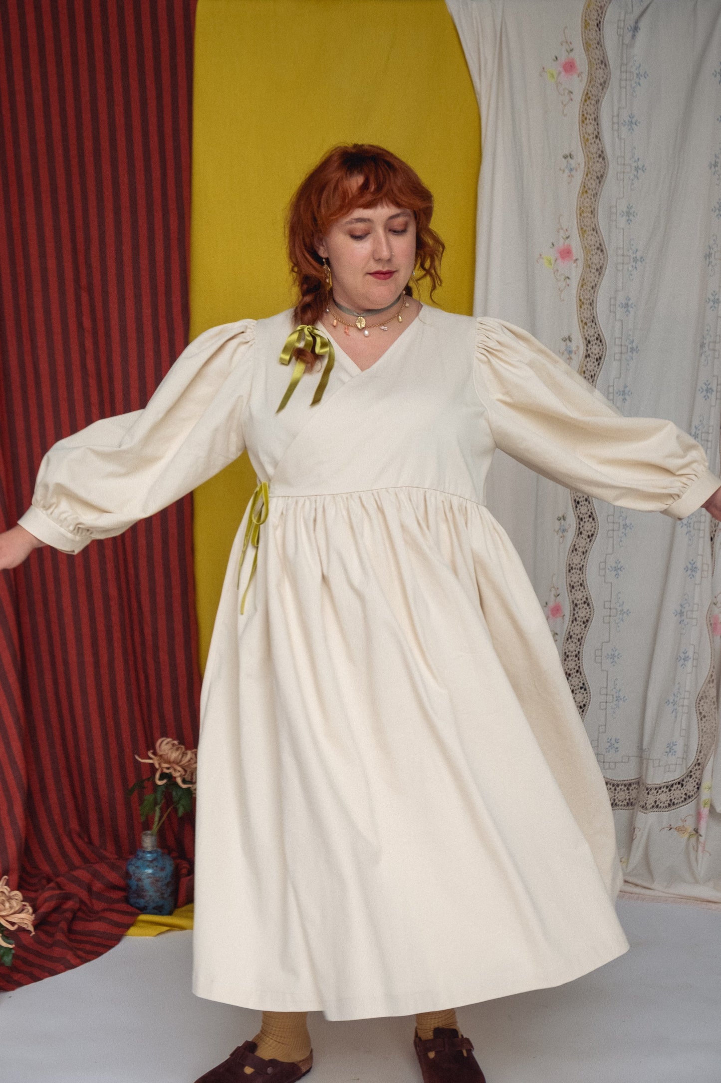 Ready to Ship - FOLKWEAR Cloud 9 Dress Porcelain - Size XXL