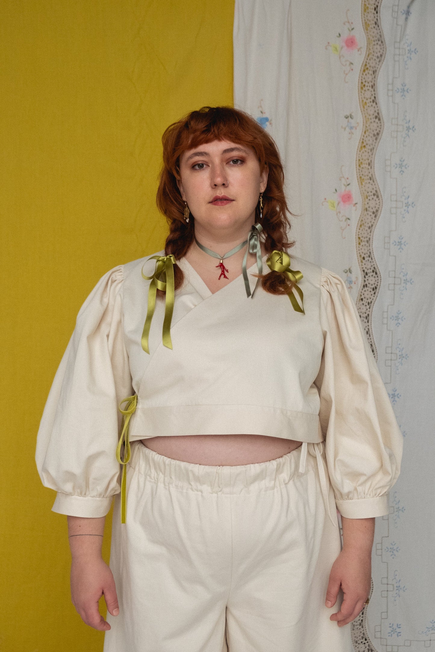 Ready to Ship - FOLKWEAR Rebecca Trousers Porcelain - Size XL