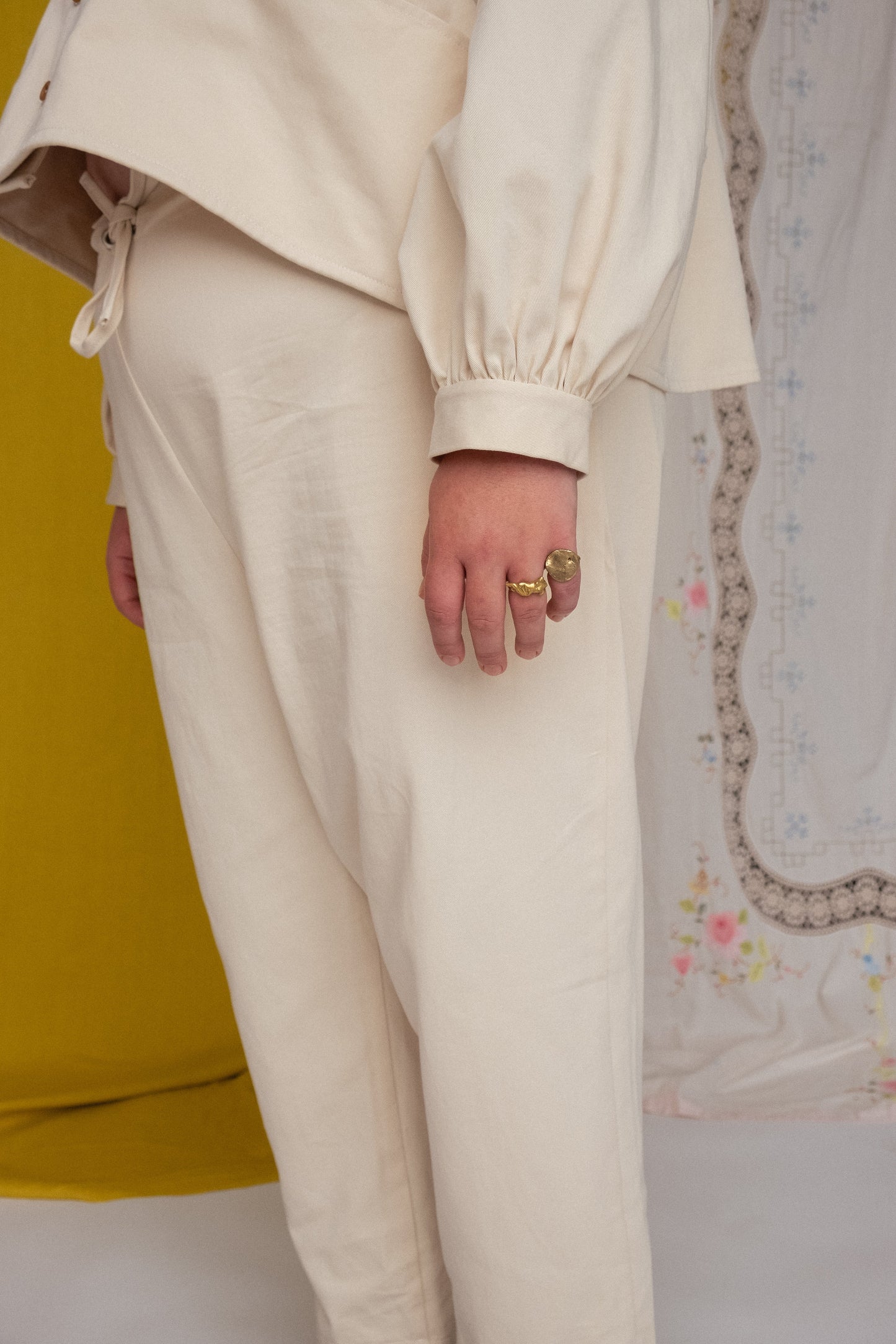 Ready to Ship - FOLKWEAR Roberta Slacks Porcelain - Size XXL