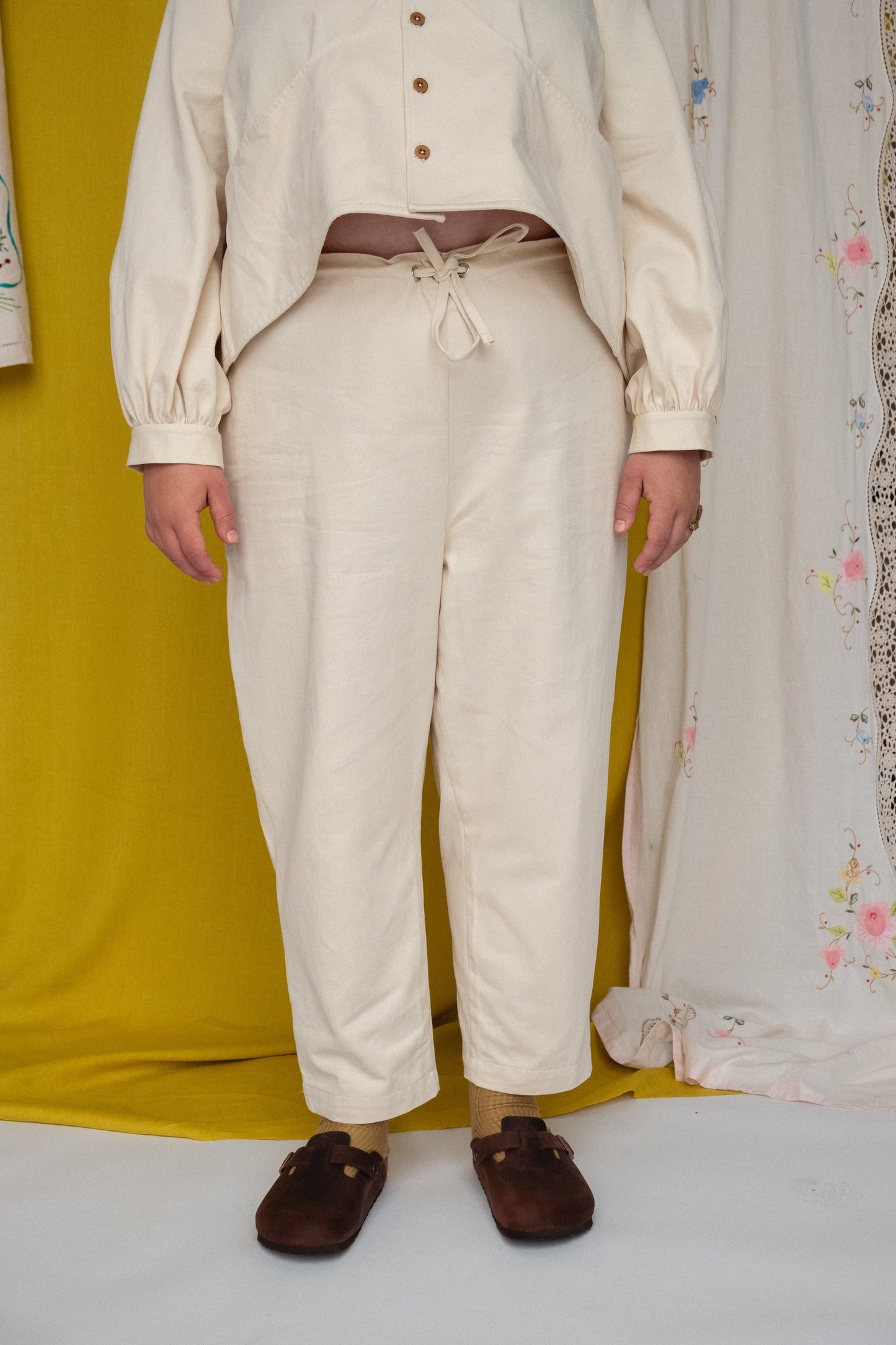 Ready to Ship - FOLKWEAR Roberta Slacks Porcelain - Size XXL