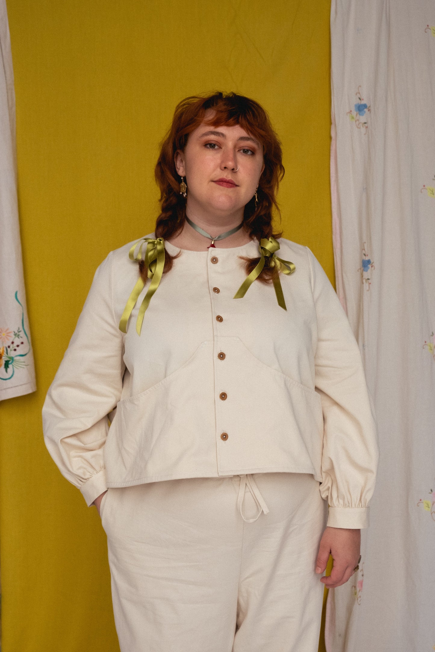 Ready to Ship - FOLKWEAR Roberta Slacks Porcelain - Size XXL