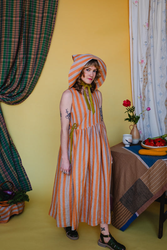 Sleeveless Cloud 9 Dress Satsuma Stripe