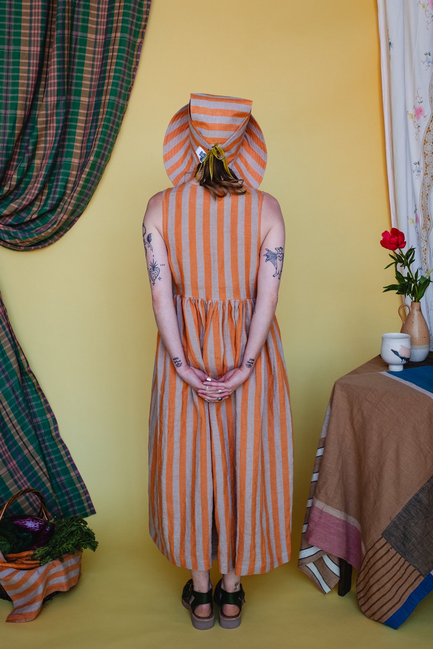 Sleeveless Cloud 9 Dress Satsuma Stripe