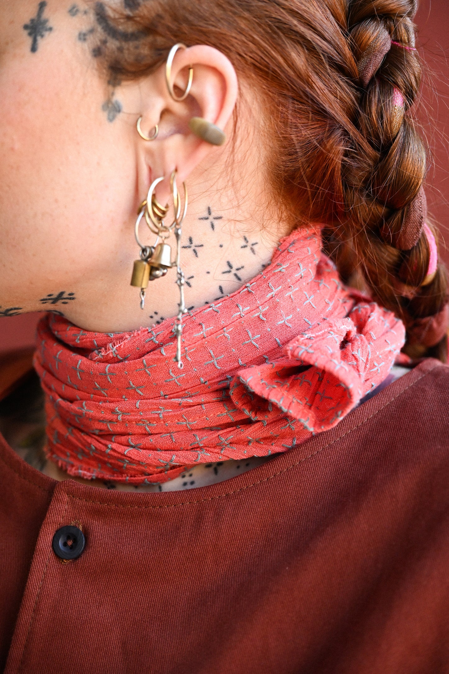 Zero Waste Scarf - Dragonfruit Cross