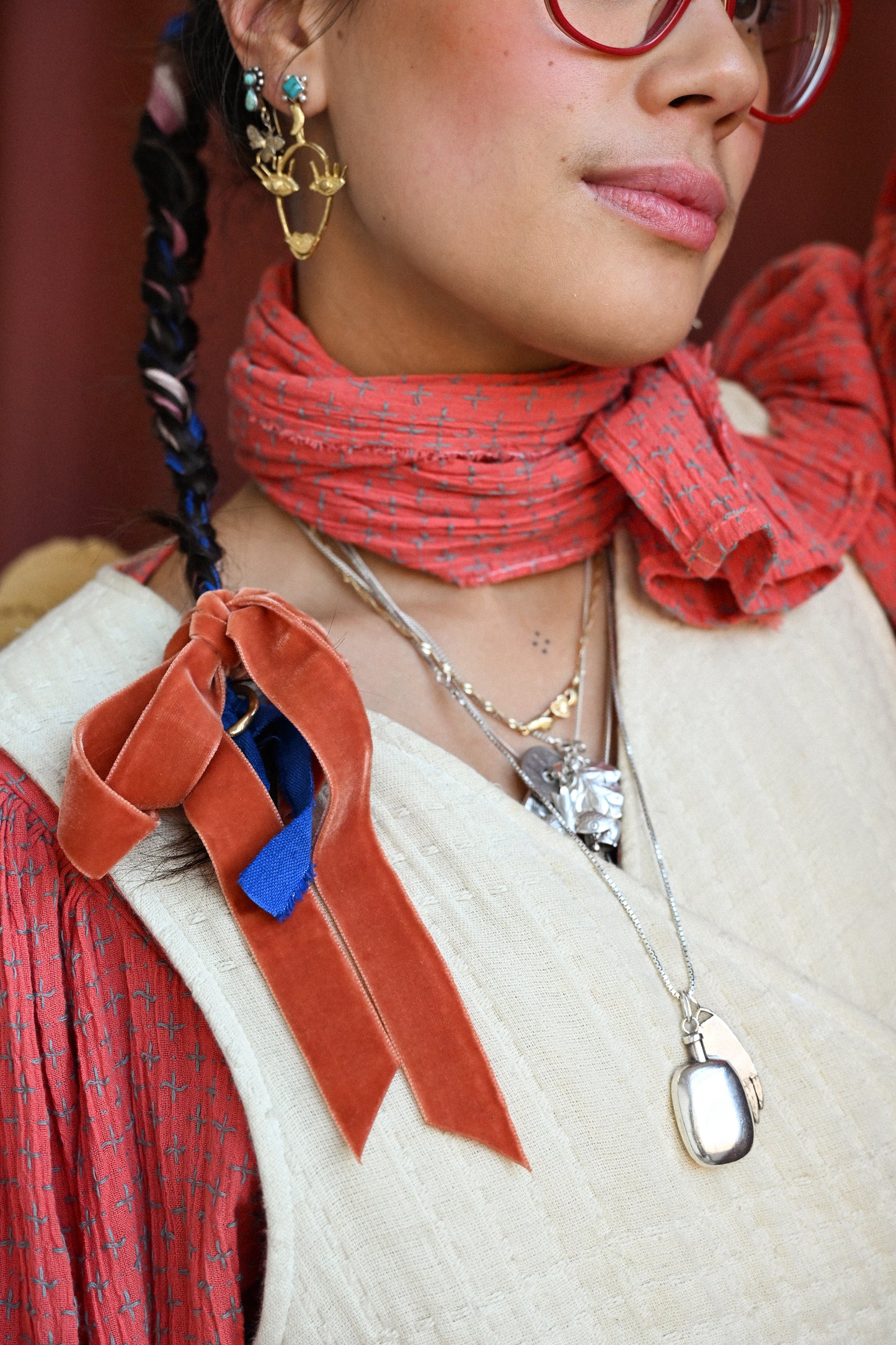 Zero Waste Scarf - Dragonfruit Cross