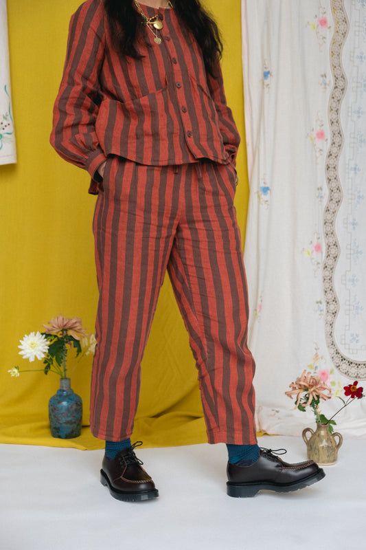 FOLKWEAR Roberta Slacks Cacao Stripe