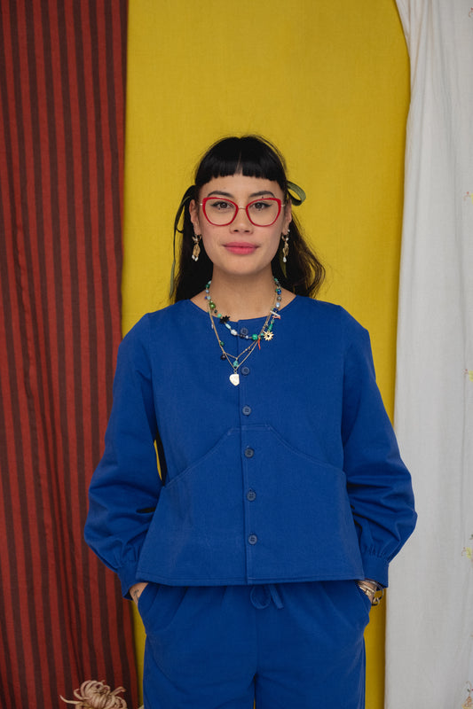 Paloma Smock Top Cornflower