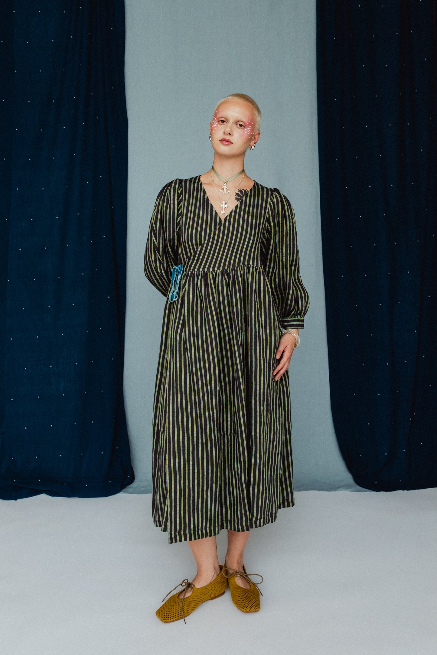 Cloud 9 Dress Water Mint Stripe