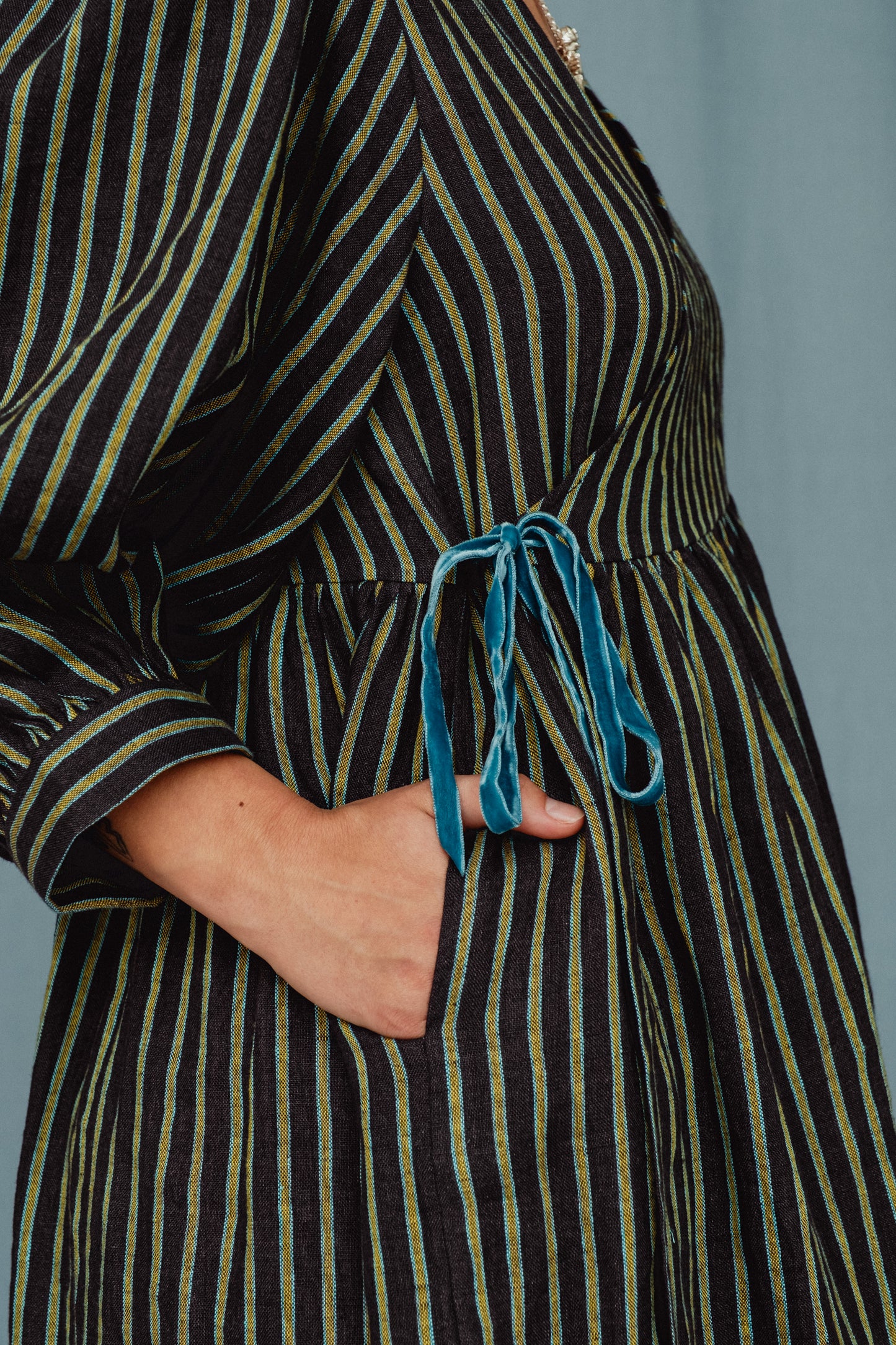 Cloud 9 Dress Water Mint Stripe
