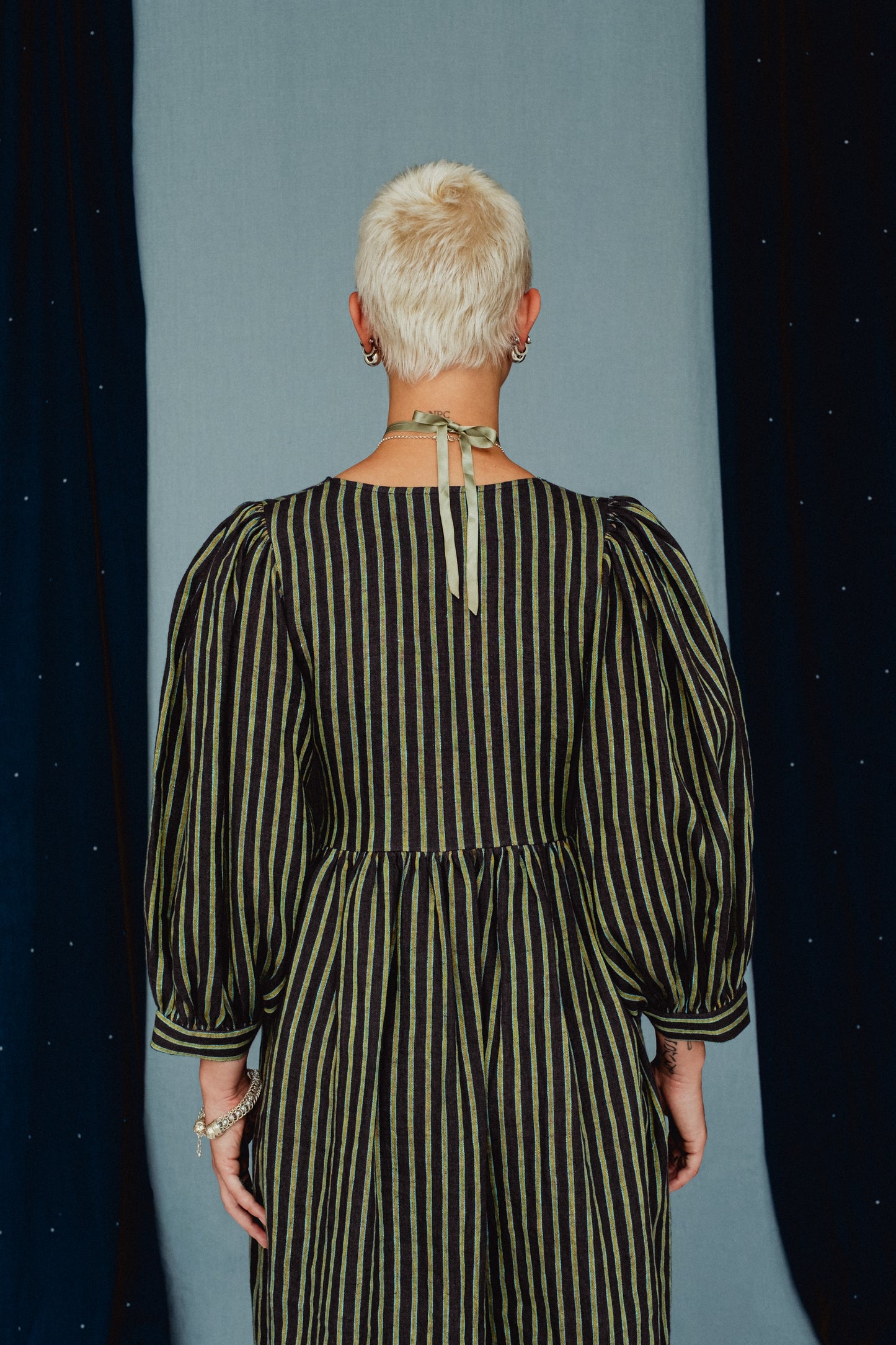 Cloud 9 Dress Water Mint Stripe