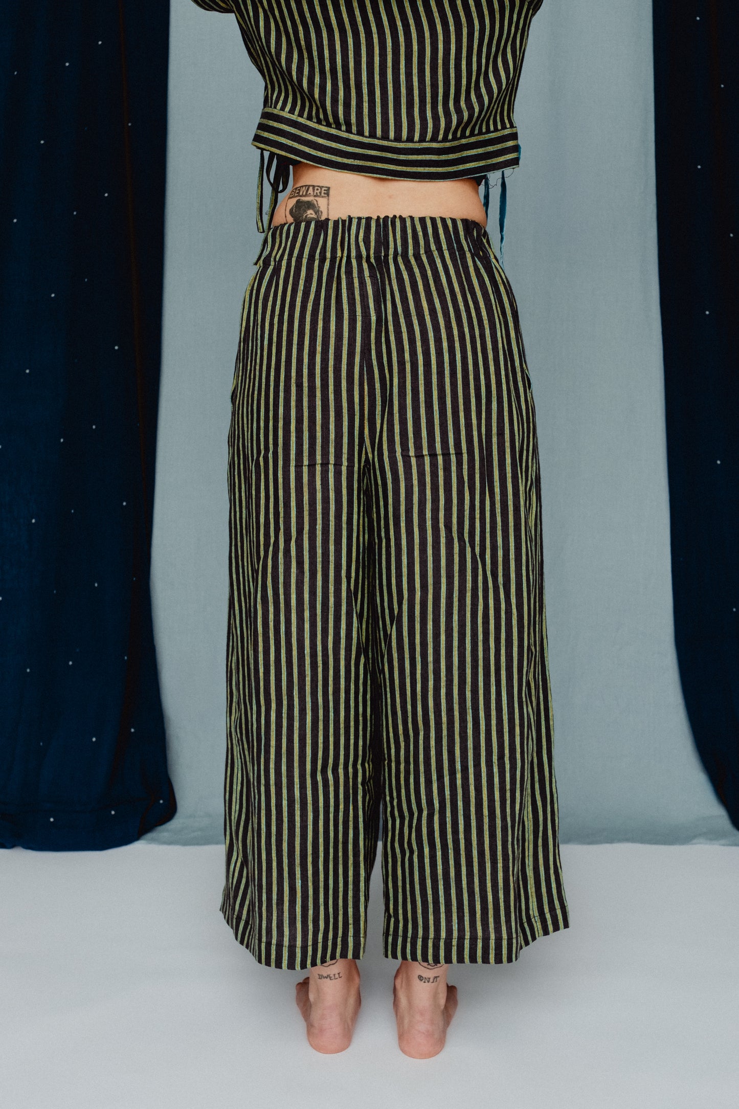 Rebecca Trousers Water Mint Stripe