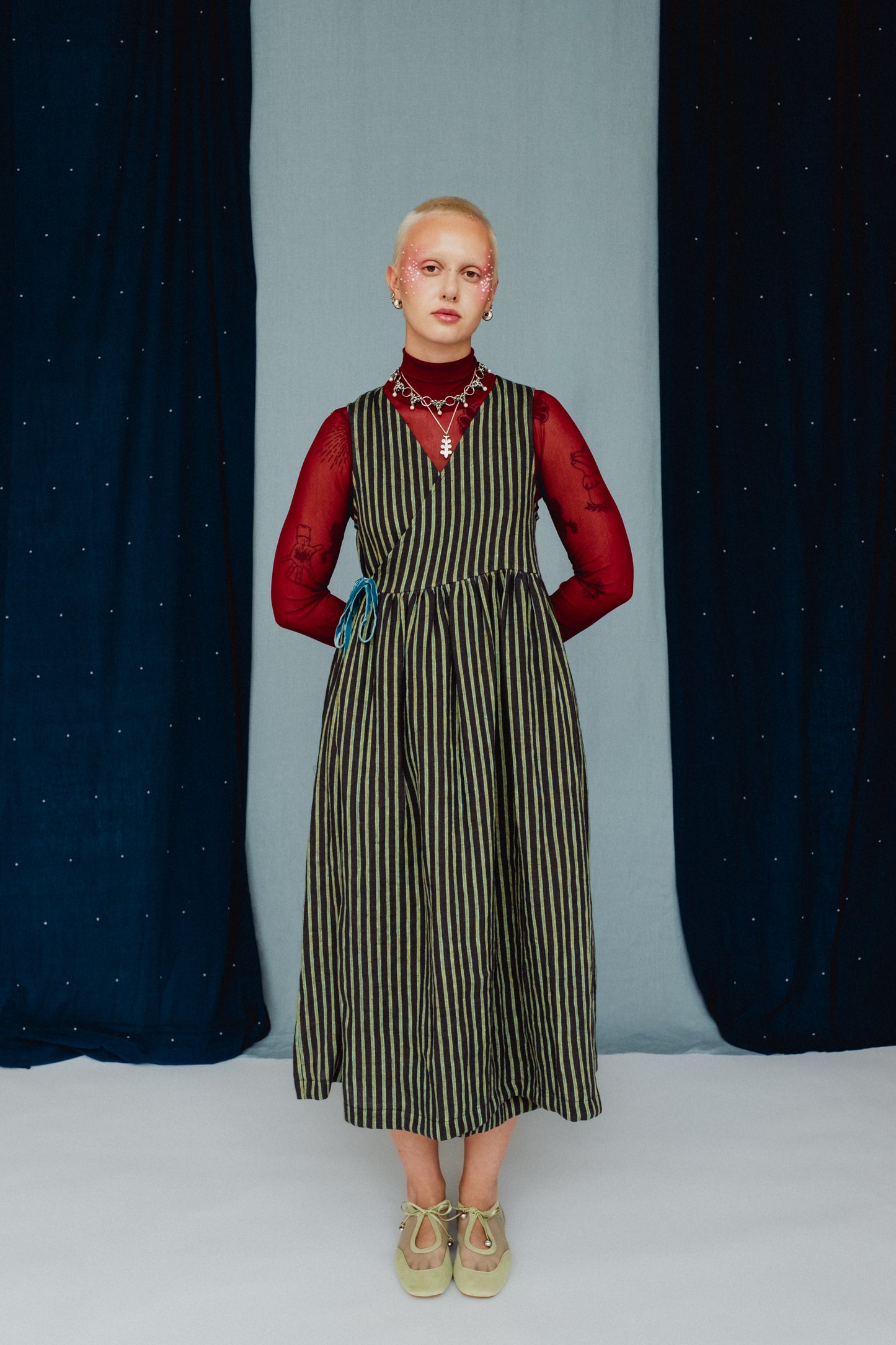 Sleeveless Cloud 9 Dress Water Mint Stripe