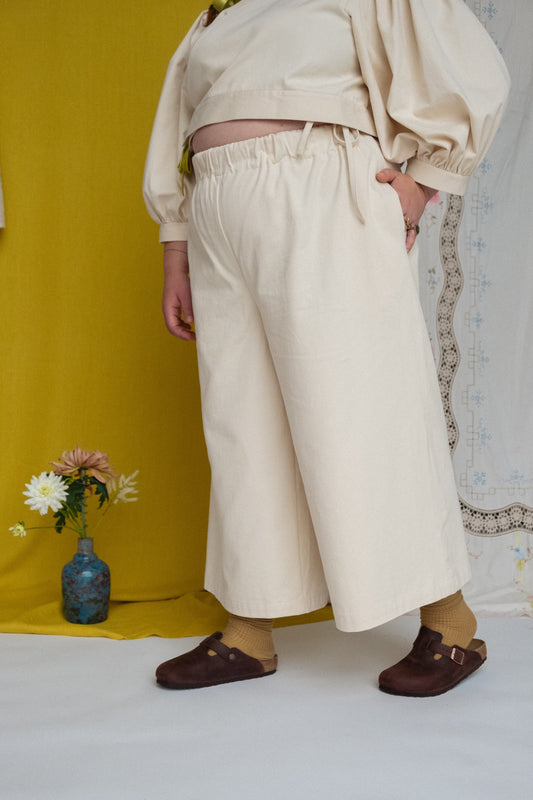 Ready to Ship - FOLKWEAR Rebecca Trousers Porcelain - Size XL
