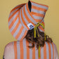 Tapuh x Cat O'Brien Sun Bonnet - Satsuma Stripe