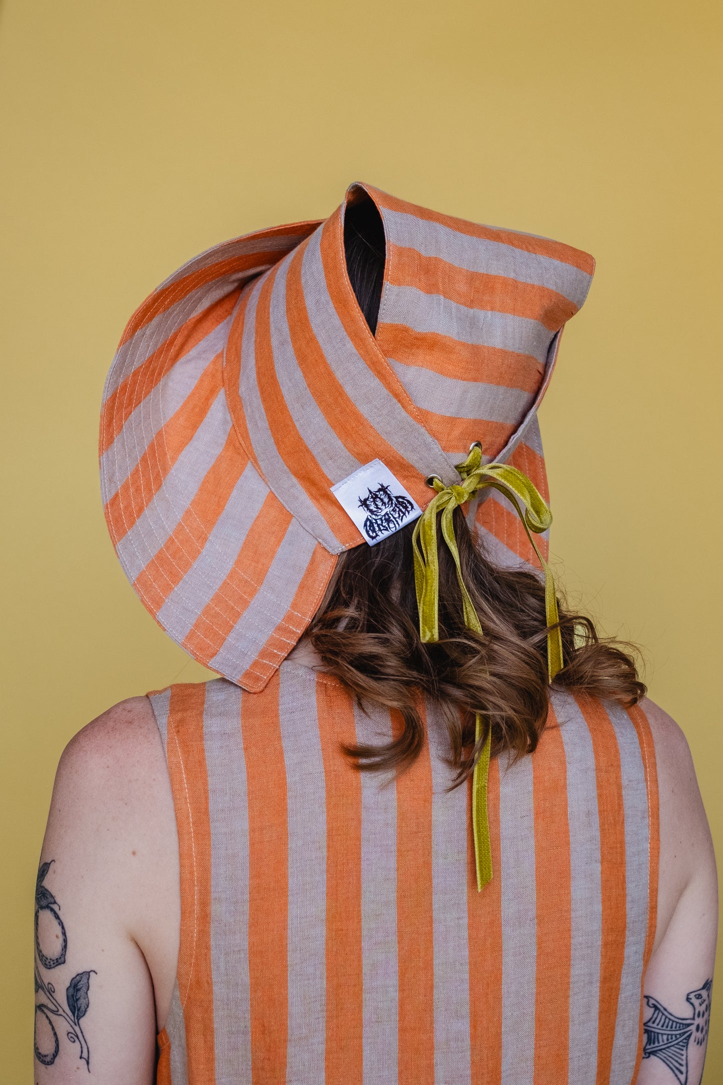 Tapuh x Cat O'Brien Sun Bonnet - Satsuma Stripe