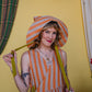 Tapuh x Cat O'Brien Sun Bonnet - Satsuma Stripe