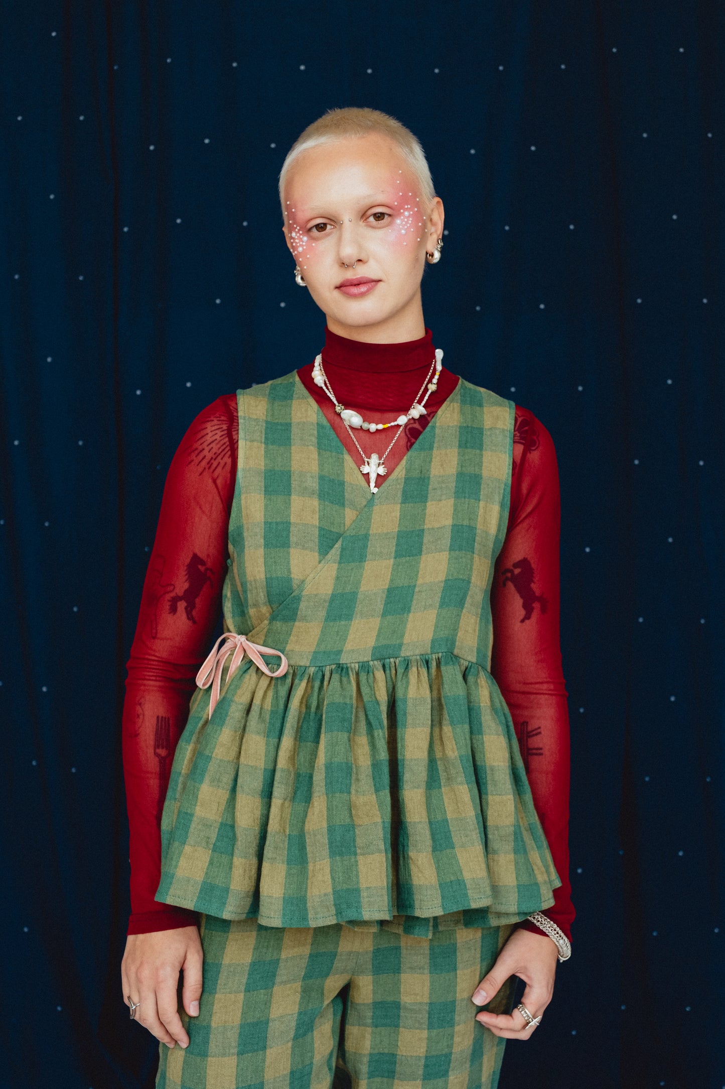 Gathered Sleeveless Cloud 9 Top Spirulina