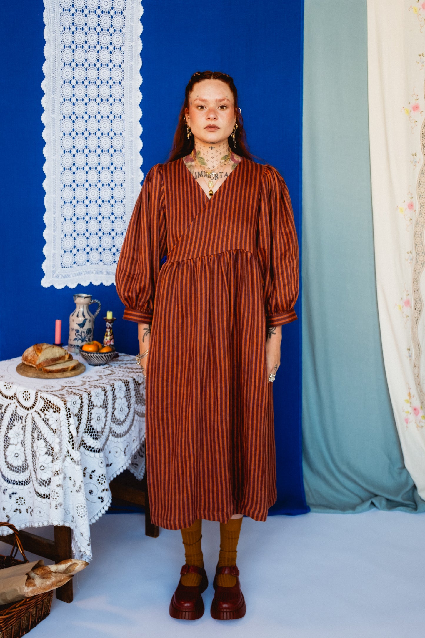 Cloud 9 Dress Toasted Cinnamon Stripe