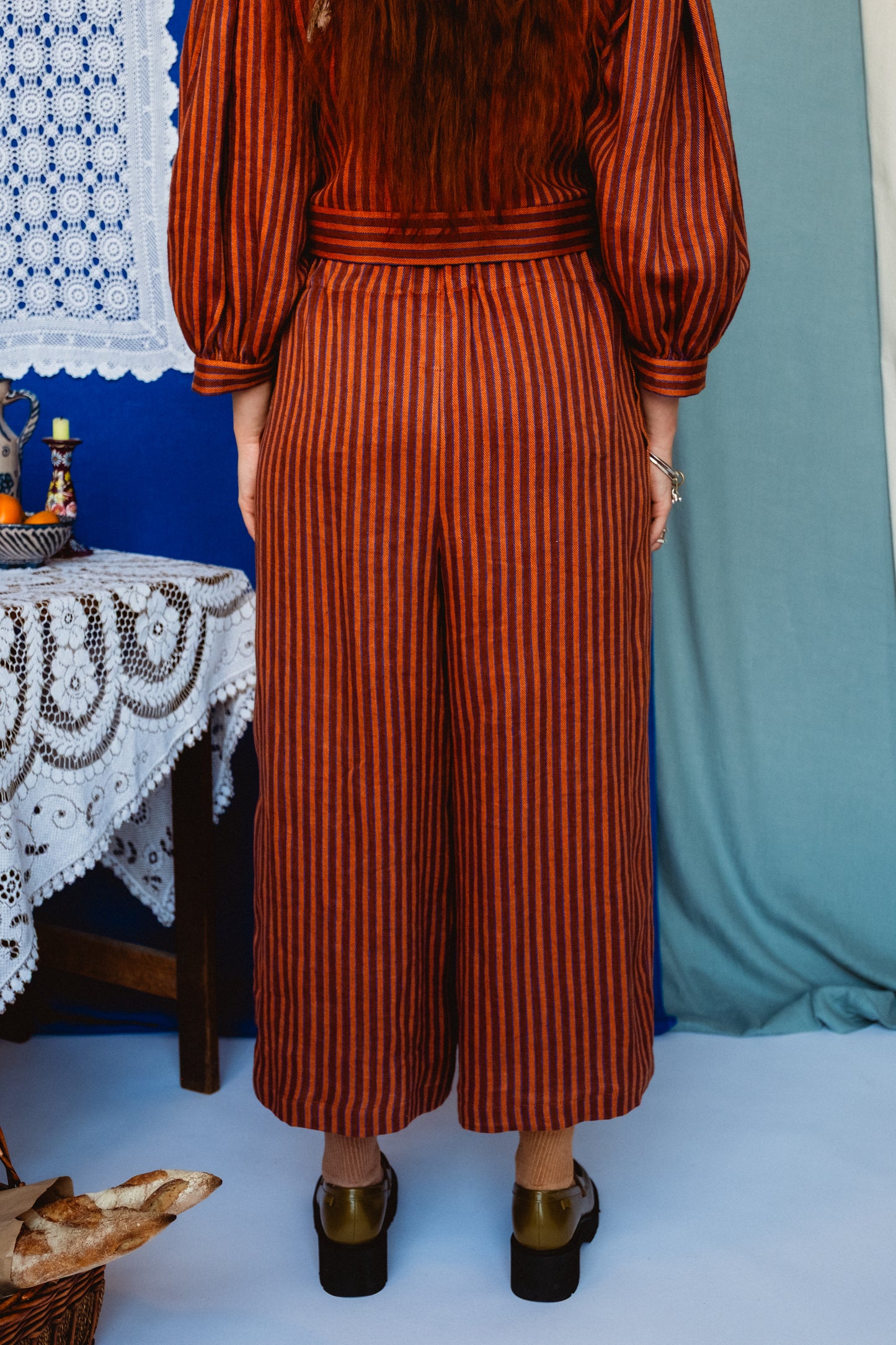 Rebecca Trousers Toasted Cinnamon Stripe
