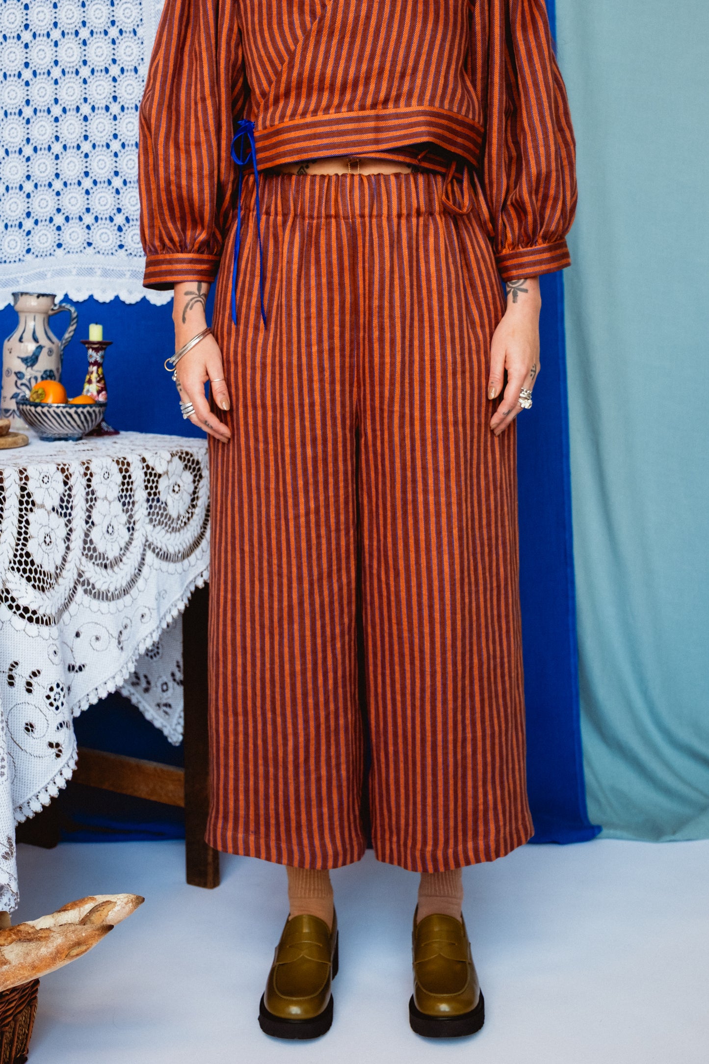 Rebecca Trousers Toasted Cinnamon Stripe