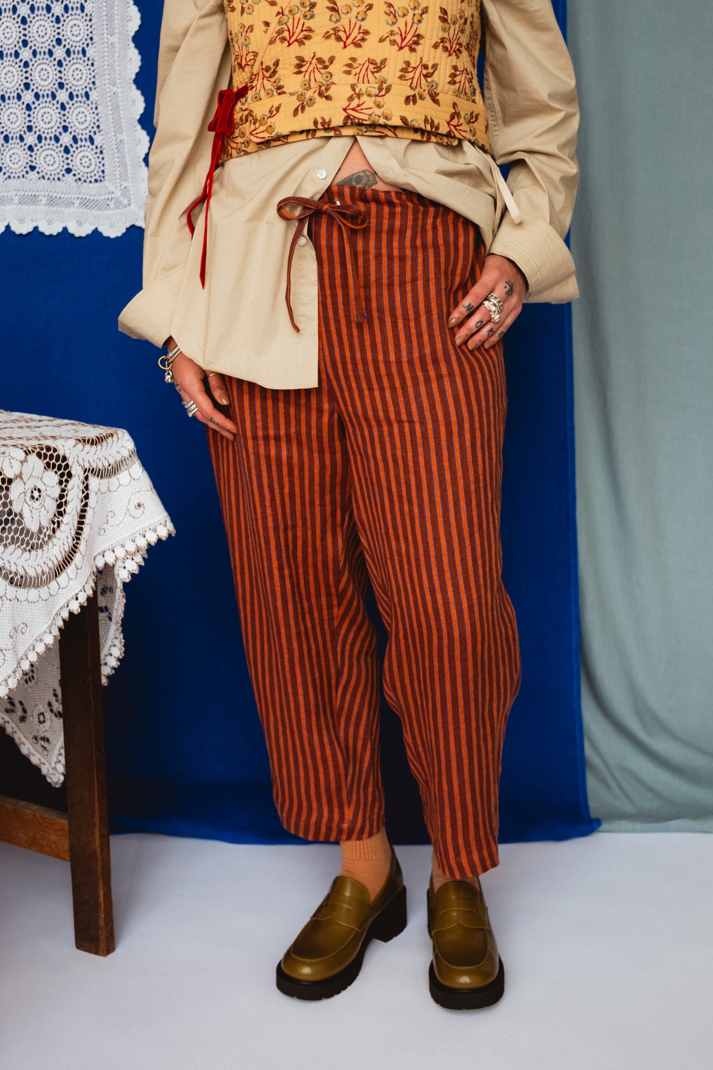 Roberta Slacks Toasted Cinnamon Stripe