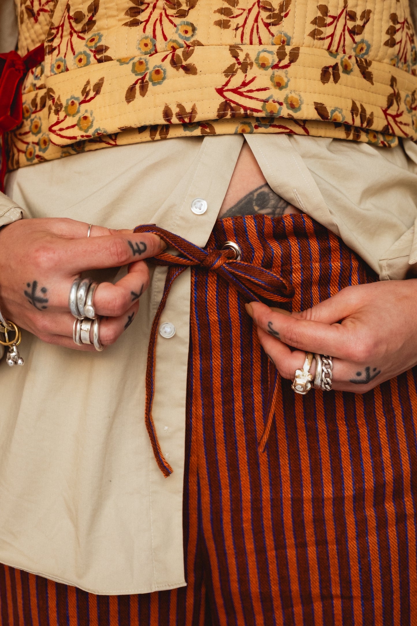 Roberta Slacks Toasted Cinnamon Stripe