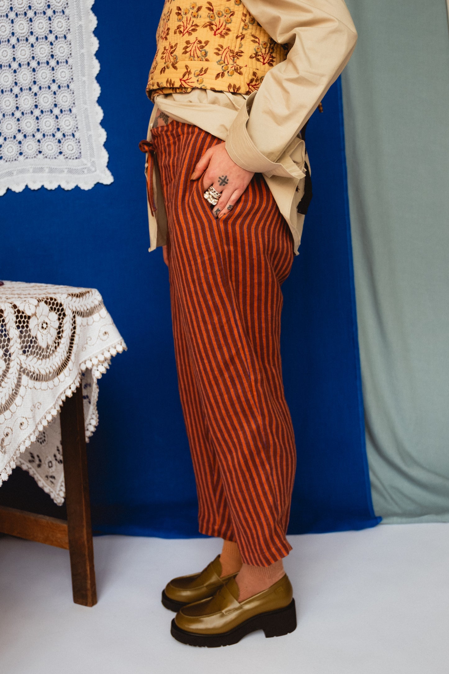 Roberta Slacks Toasted Cinnamon Stripe