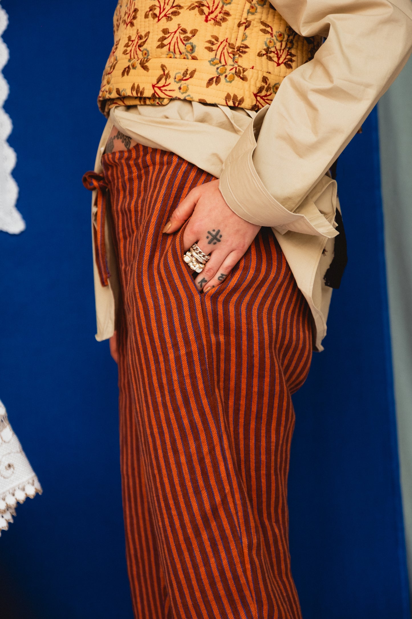 Roberta Slacks Toasted Cinnamon Stripe