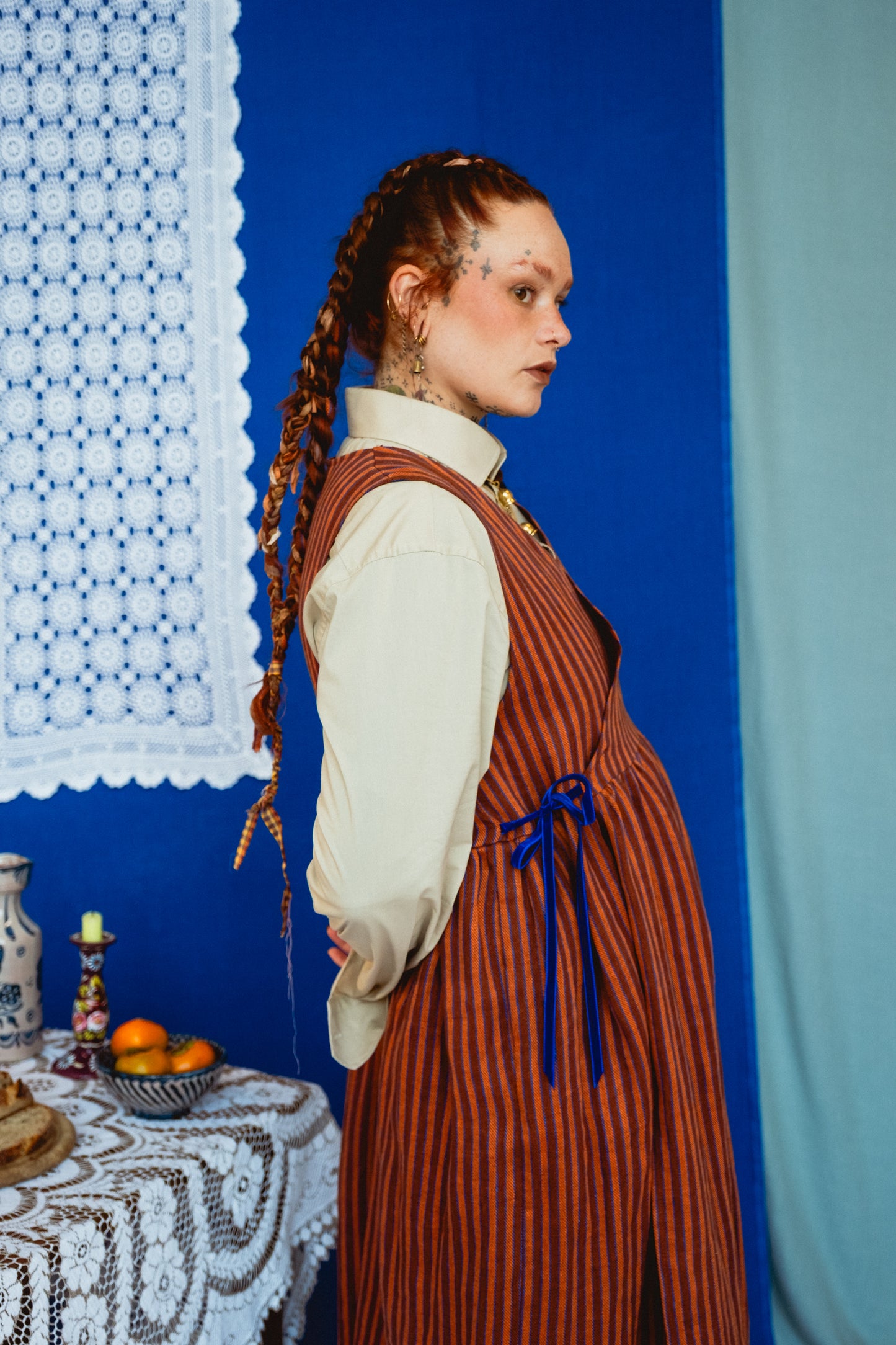 Sleeveless Cloud 9 Dress Toasted Cinnamon Stripe