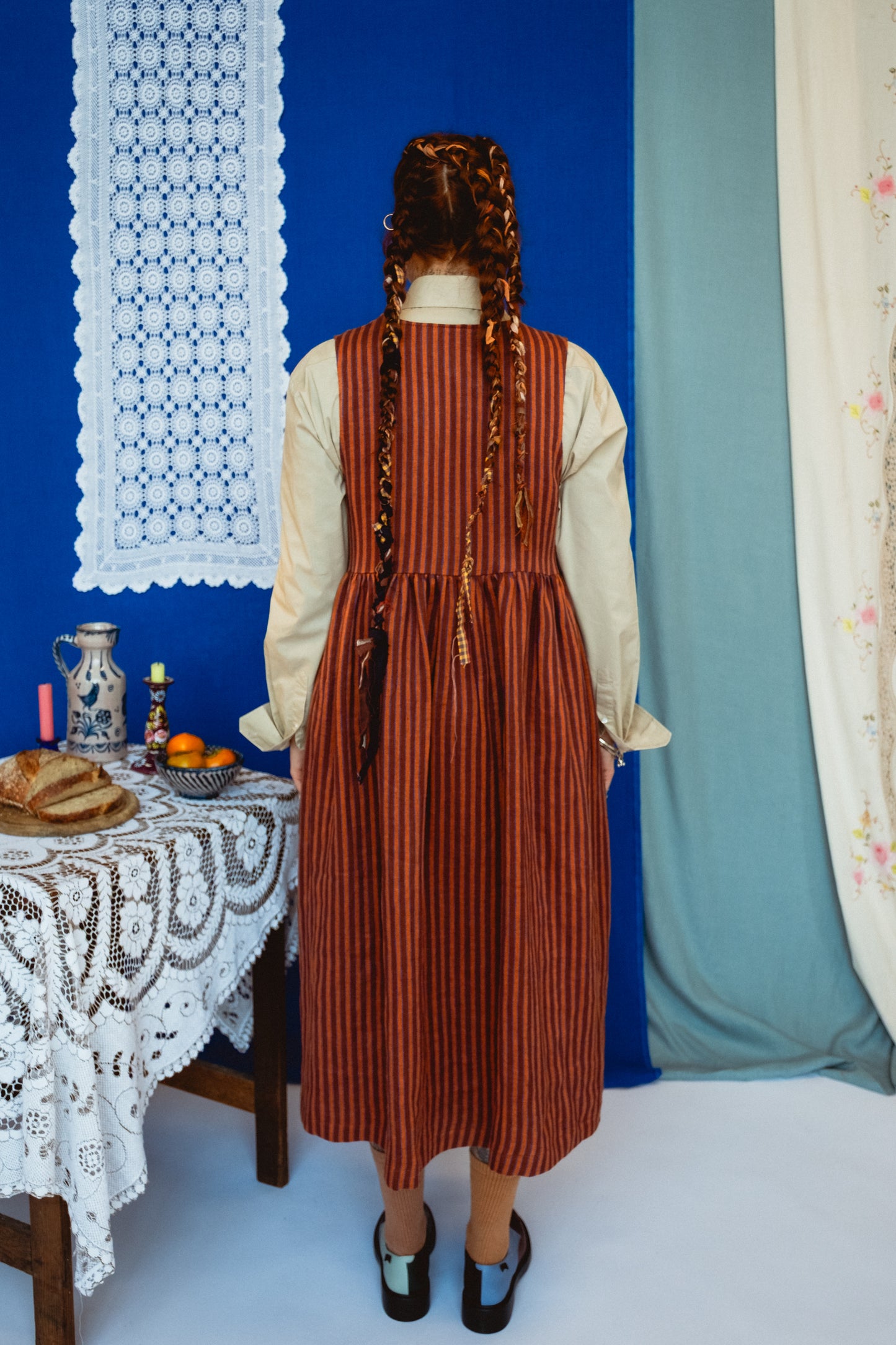 Sleeveless Cloud 9 Dress Toasted Cinnamon Stripe