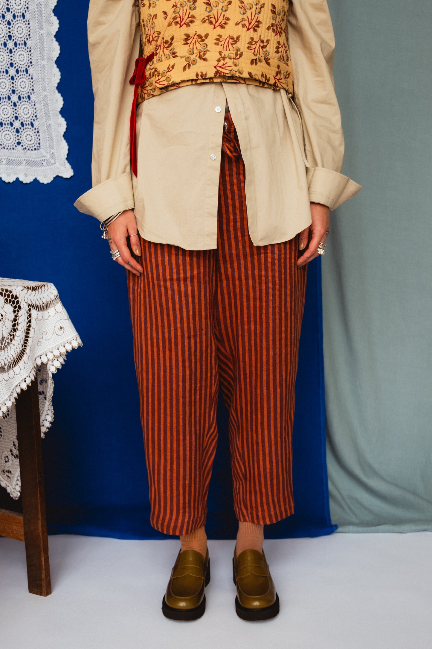 Roberta Slacks Toasted Cinnamon Stripe